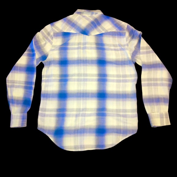 (S) Lucky Brand Classic Fit Blue/White Western - Picture 3 of 3